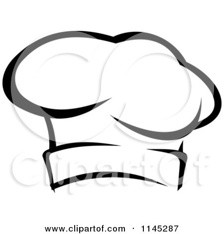 Clipart of a Black and White Chefs Toque Hat 3 - Royalty Free Vector Illustration by Vector Tradition SM