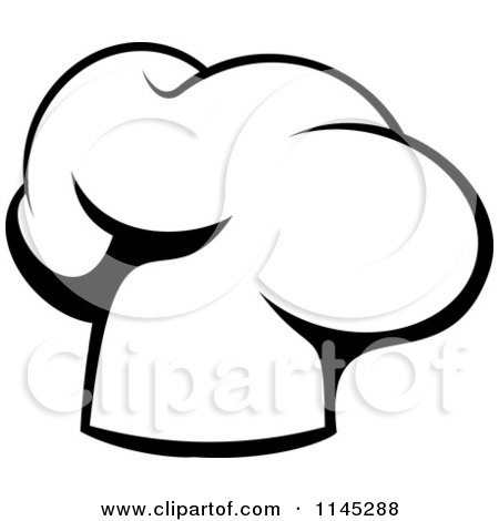 Clipart of a Black and White Chefs Toque Hat 2 - Royalty Free Vector Illustration by Vector Tradition SM