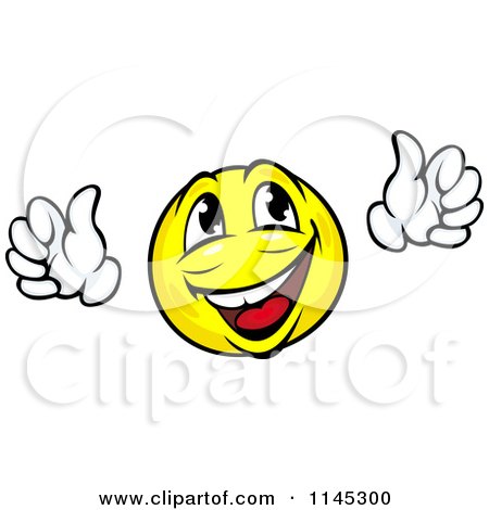 Clipart of a Happy Emoticon Cheering - Royalty Free Vector Illustration by Vector Tradition SM