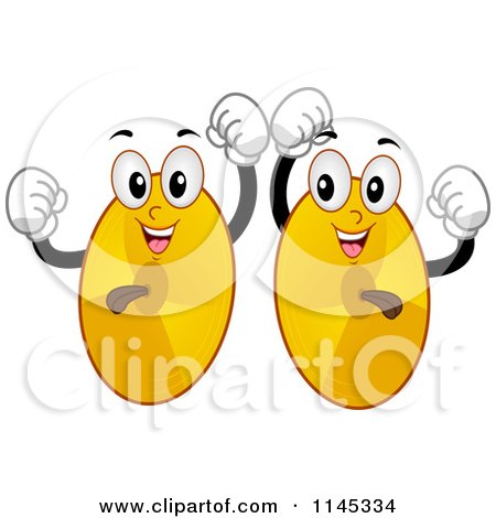 Cartoon of Dancing Cymbal Mascots - Royalty Free Vector Clipart by BNP Design Studio