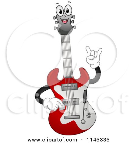 Cartoon of a Happy Electric Guitar Mascot - Royalty Free Vector Clipart by  BNP Design Studio #1145335