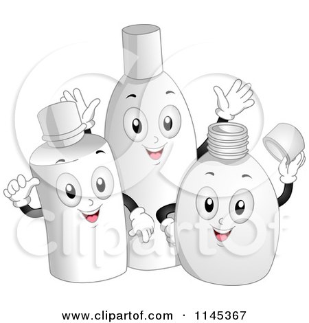 Cartoon of Happy Product Bottles - Royalty Free Vector Clipart by BNP Design Studio