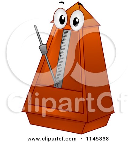 Cartoon of a Metronome Mascot - Royalty Free Vector Clipart by BNP Design Studio