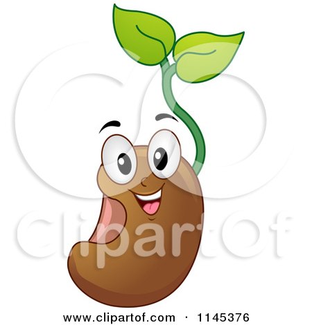 Cartoon of a Happy Seedling Plant Mascot - Royalty Free Vector Clipart by BNP Design Studio