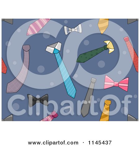 Cartoon of a Seamless Pattern of Neck and Bow Ties - Royalty Free Vector Clipart by BNP Design Studio