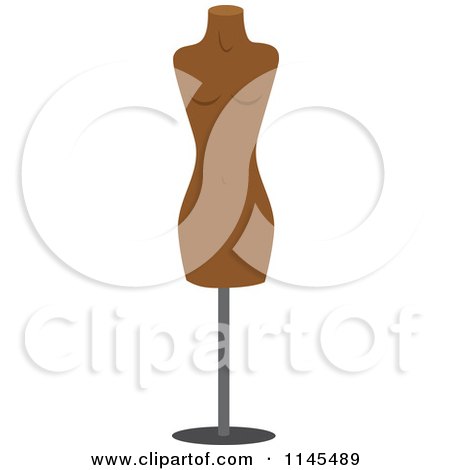 Clipart of a Brown Fashion Mannequin - Royalty Free Vector Illustration by Rosie Piter