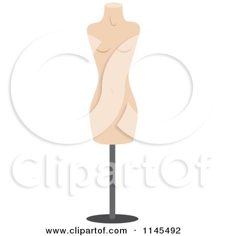 Clipart of a White Clothing Mannequin - Royalty Free Vector Illustration by Rosie Piter