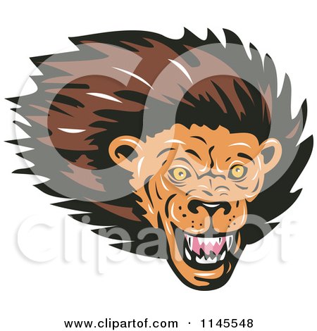 Clipart of a Lion Head - Royalty Free Vector Illustration by patrimonio