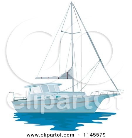 Clipart of a Sailboat - Royalty Free Vector Illustration by patrimonio
