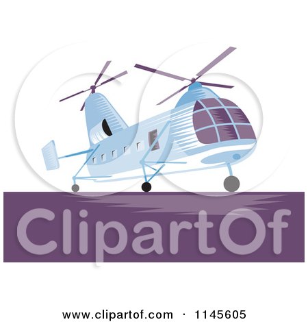 Clipart of a Twin Engine Helicopter - Royalty Free Vector Illustration by patrimonio