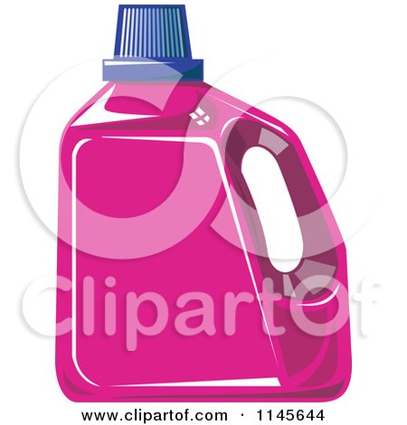 Clipart of a Pink Liquid Laundry Detergent Bottle - Royalty Free Vector Illustration by patrimonio
