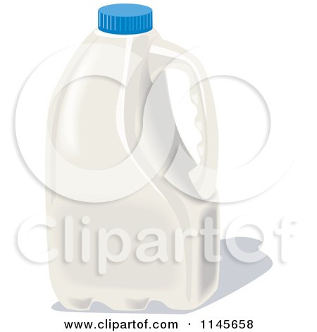 Clipart of a White Milk Jug - Royalty Free Vector Illustration by patrimonio