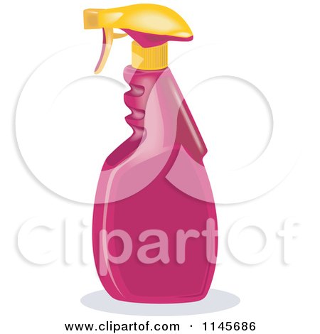 Clipart of A Pink Spray Bottle - Royalty Free Vector Illustration by patrimonio
