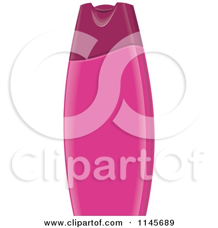 Clipart of a Pink Shampoo Bottle - Royalty Free Vector Illustration by patrimonio