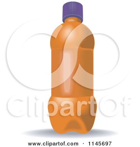 Clipart of an Orange Soda Bottle - Royalty Free Vector Illustration by patrimonio
