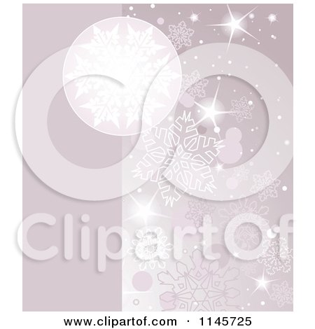 Clipart of a Pastel Christmas Background with Sparkles and Snowflakes - Royalty Free Vector Illustration by Pushkin