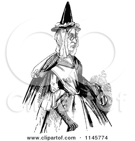 Download Clipart of Retro Vintage Black and White Mother Goose ...