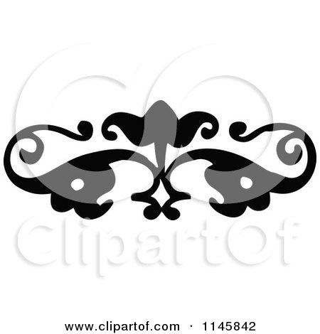 Clipart of a Retro Vintage Black and White Ornate Page Border 2 - Royalty Free Vector Illustration by Prawny Vintage