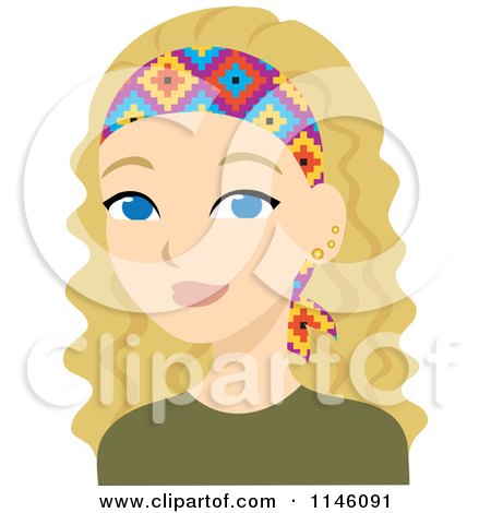 Clipart of a Beautiful Blond Woman Wearing a Headband - Royalty Free CGI Illustration by Rosie Piter