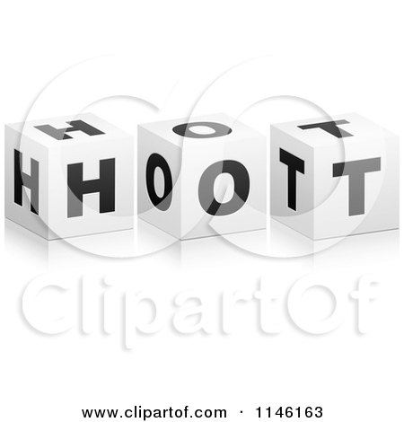 Clipart of 3d Black and White Cubes Spelling HOT - Royalty Free CGI Illustration by Andrei Marincas