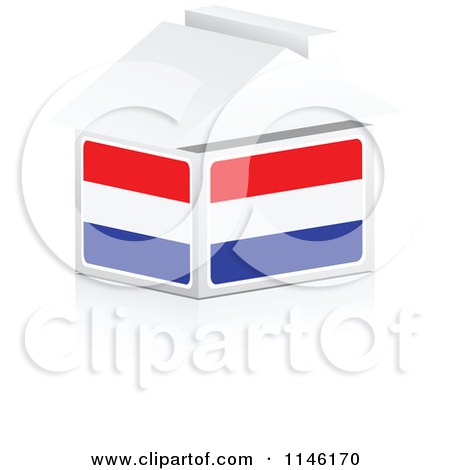 Clipart of a 3d Netherlands Flag House - Royalty Free CGI Illustration by Andrei Marincas