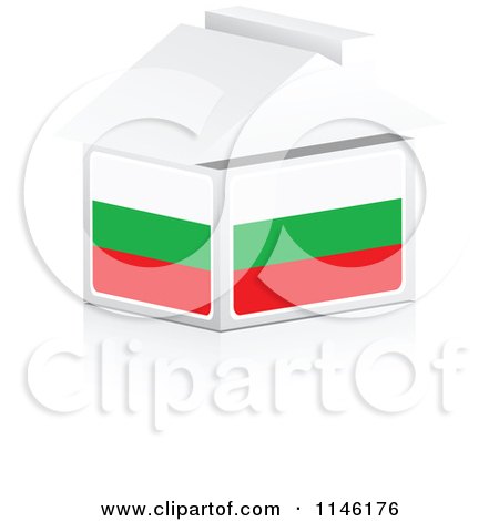 Clipart of a 3d Bulgarian Flag House - Royalty Free CGI Illustration by Andrei Marincas