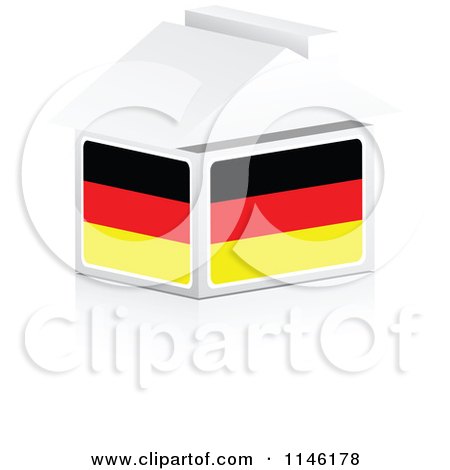 Clipart of a 3d German Flag House - Royalty Free CGI Illustration by Andrei Marincas