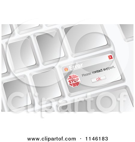 Clipart of an Error Notice on a Keyboard Key - Royalty Free CGI Illustration by Andrei Marincas