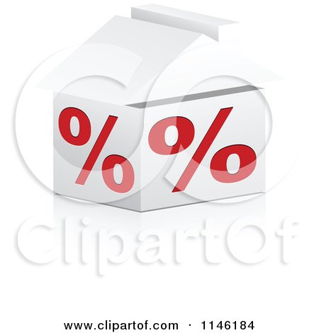 Clipart of a 3d Percent House - Royalty Free CGI Illustration by Andrei Marincas