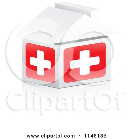 Clipart of a 3d First Aid Hospital House - Royalty Free CGI Illustration by Andrei Marincas