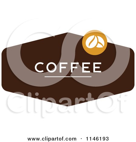 Clipart of a Brown Coffee Logo 2 - Royalty Free Vector Illustration by elena