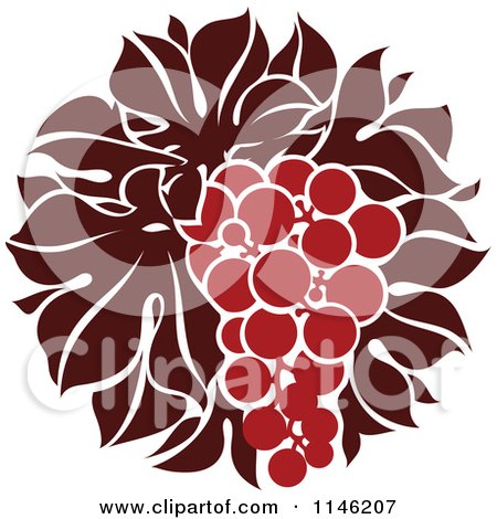 Clipart of a Bunch of Red Grapes 3 - Royalty Free Vector Illustration by elena