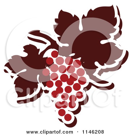 Clipart of a Bunch of Red Grapes 4 - Royalty Free Vector Illustration by elena
