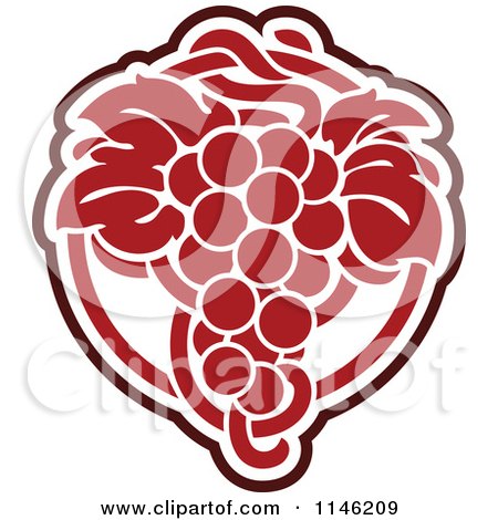 Clipart of a Bunch of Red Grapes 5 - Royalty Free Vector Illustration by elena