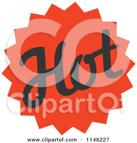 Clipart of a Spicy Hot Burst Design - Royalty Free Vector Illustration by elena