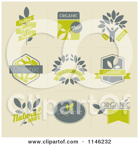 Clipart of Organic and Natural Icons - Royalty Free Vector Illustration by elena