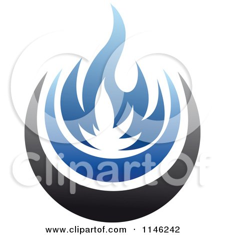 Clipart of a Blue Fire Natural Gas Logo - Royalty Free Vector Illustration by Vector Tradition SM