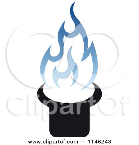 Clipart of a Stove Burner with Blue Gas Flames 5 - Royalty Free Vector Illustration by Vector Tradition SM