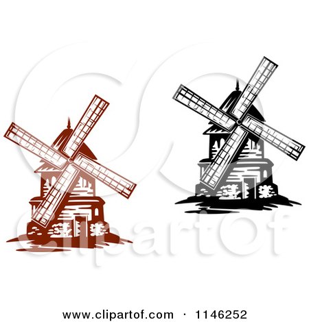 Clipart of Windmills - Royalty Free Vector Illustration by Vector Tradition SM