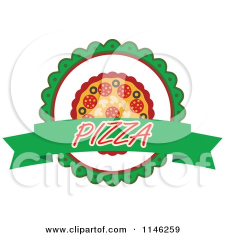 Clipart of a Pizzeria Pizza Pie Logo 2 - Royalty Free Vector Illustration by Vector Tradition SM