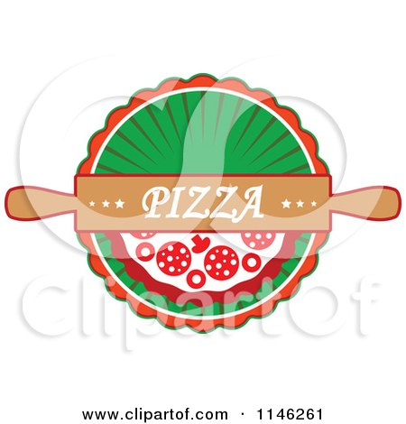 Clipart of a Pizzeria Pizza Pie Logo 3 - Royalty Free Vector Illustration by Vector Tradition SM