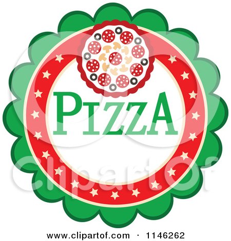 Clipart of a Pizzeria Pizza Pie Logo 4 - Royalty Free Vector Illustration by Vector Tradition SM