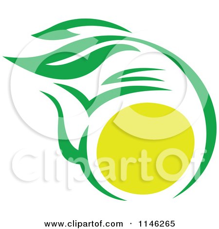 Clipart of a Green Tea Cup with Lemon and Leaves 2 - Royalty Free Vector Illustration by Vector Tradition SM