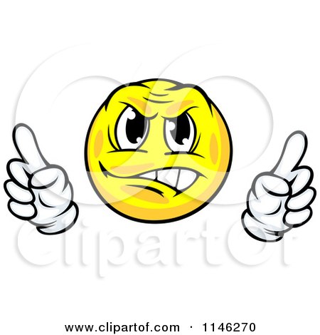 Clipart of an Annoyed or Defensive Yellow Emoticon - Royalty Free Vector Illustration by Vector Tradition SM