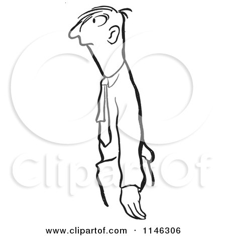 Cartoon of a Black and White Businessman Facing Left - Royalty Free Vector Clipart by Picsburg