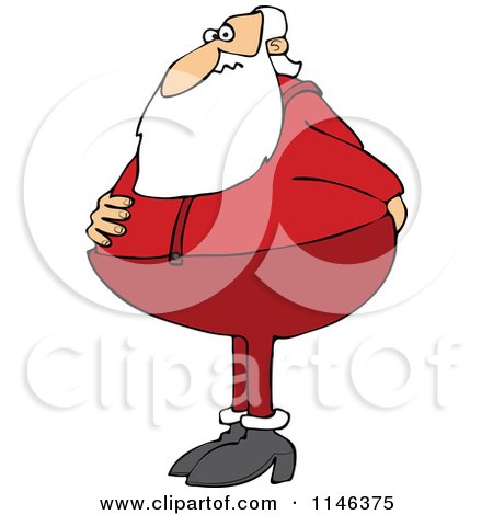 Cartoon of Santa Holding His Rear and Needing to Use the Restroom - Royalty Free Vector Clipart by djart