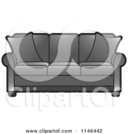 Clipart of a Gray Sofa - Royalty Free Vector Illustration by Lal Perera