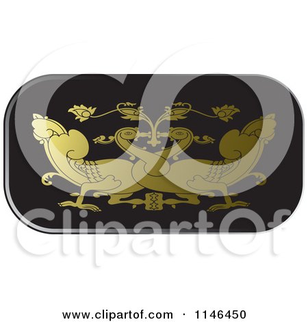 Clipart of an Asian Swan Icon - Royalty Free Vector Illustration by Lal Perera