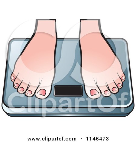 Clipart of a Pair of Feet on a Weight Scale - Royalty Free Vector Illustration by Lal Perera