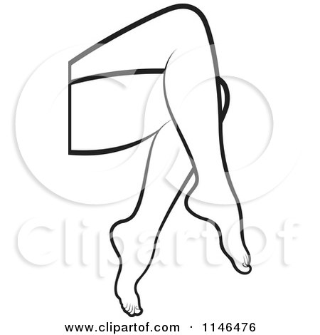 Clipart of a Womans Outlined Crossed Legs - Royalty Free Vector Illustration by Lal Perera